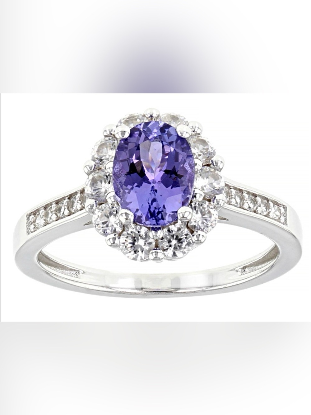 Blue Tanzanite Rhodium Over Sterling Silver Ring 2.19ctw Size 7